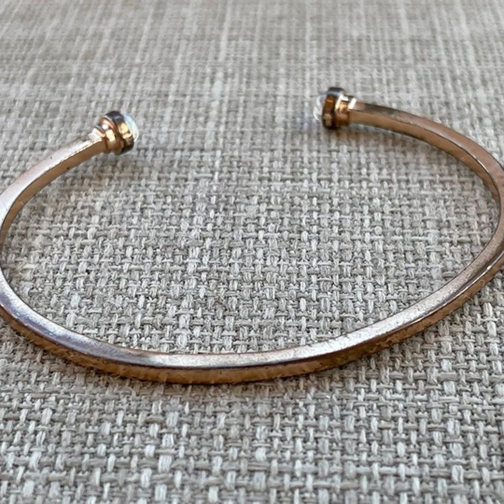 Kendra Scott Bracelet Antique Thin Cuff Wrist Band Bangle Gold Tone Jewelry - Picture 8 of 10